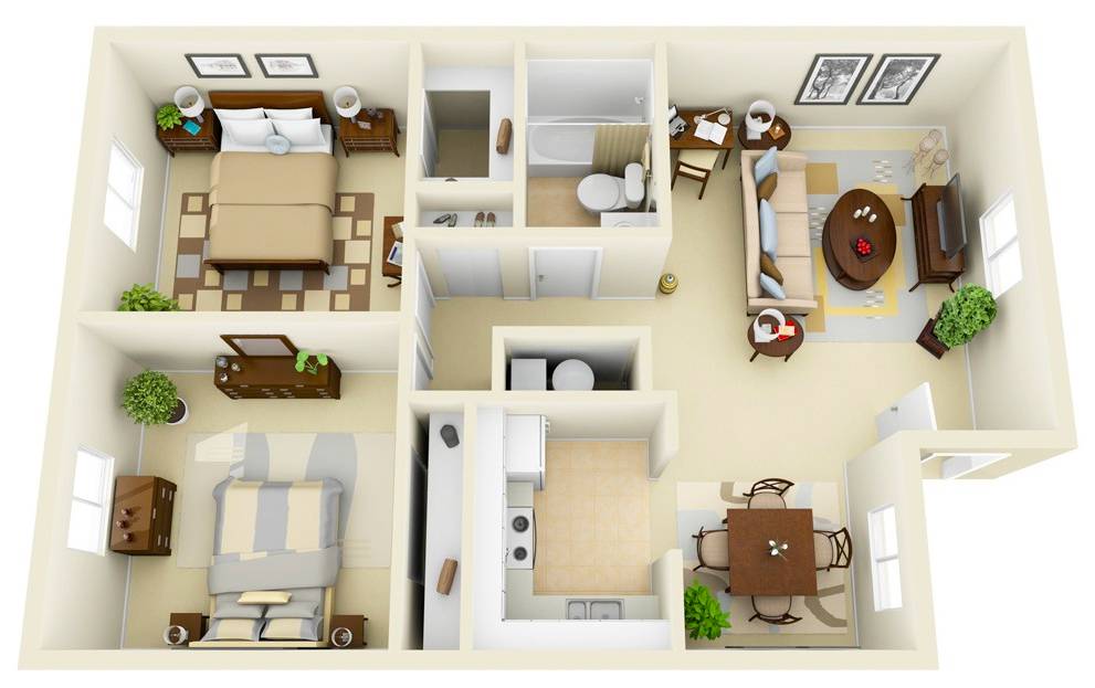 Дизайн панельной трехкомнатной квартиры 60 кв м