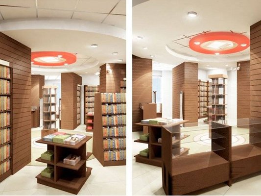 Дизайн интерьера магазина. Книжный магазин